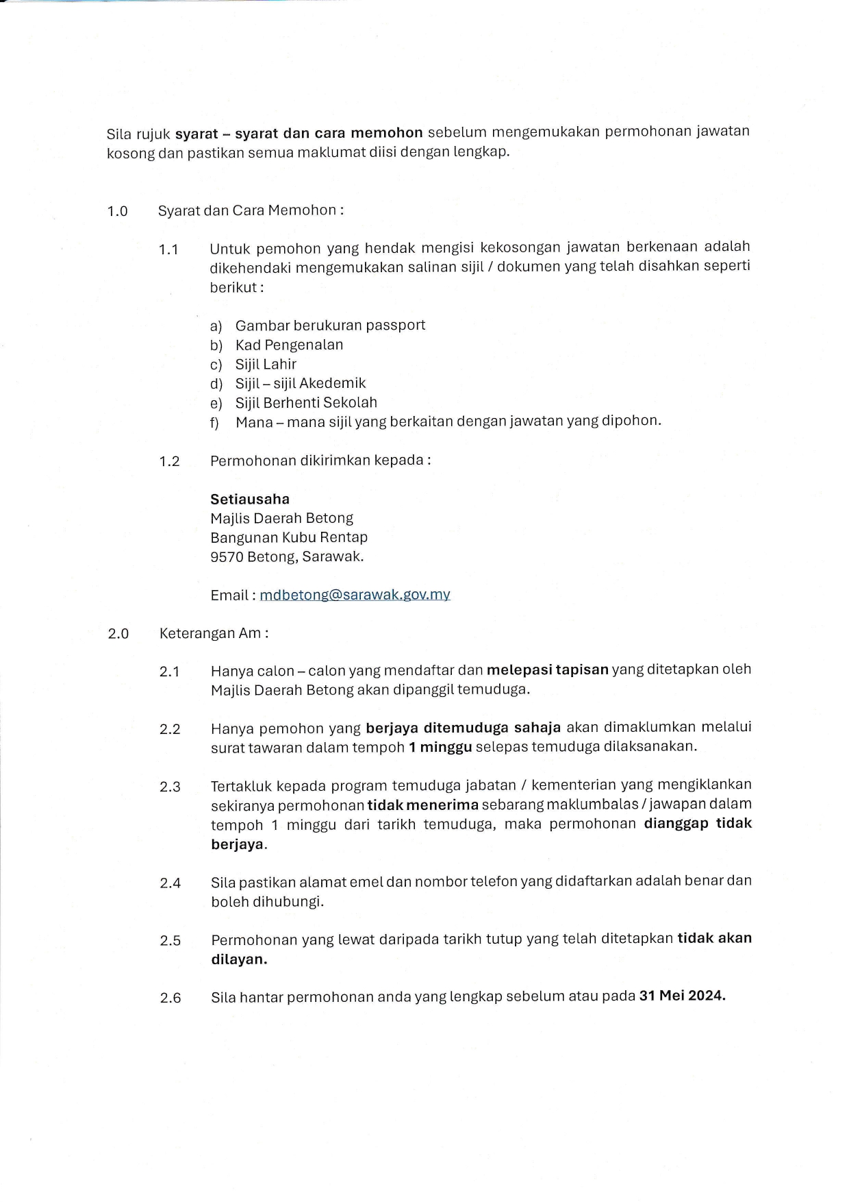 Jawatan Kosong 2024
