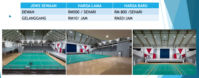 Harga Sewaan Dewan Panglima Rentap yang baharu 2025